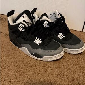 Jordan Retro 4 FEAR Athletic Shoes Black and Gray
